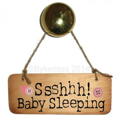 Ssshhhh Baby Sleeping Girl Wooden Sign - Daisy Mae Boutique