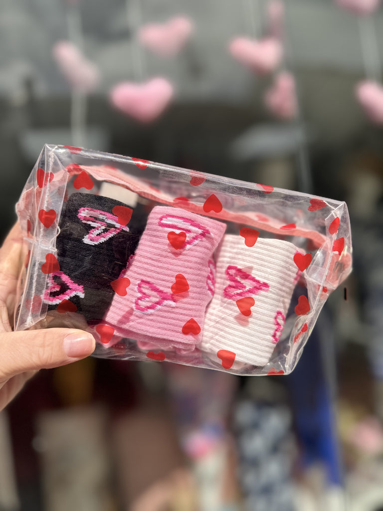 DMB Love Heart Sock Set with Make up Bag