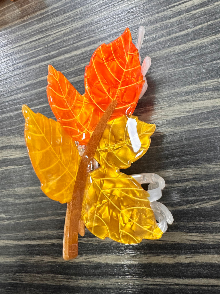 DMB Brown Leaf Claw Hair Clip