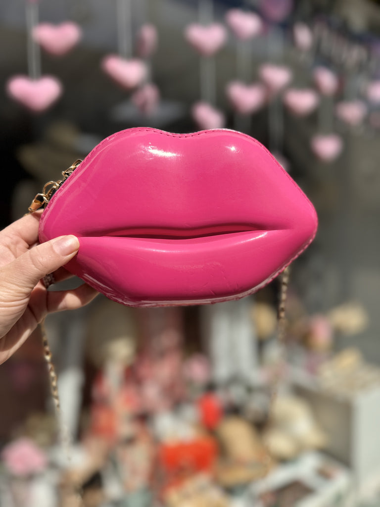 DMB Fuchsia Pink Lips Cross Body Bag