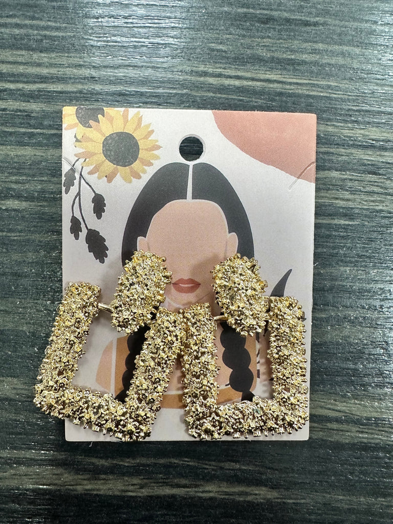 DMB Chunky Square Gold Earrings