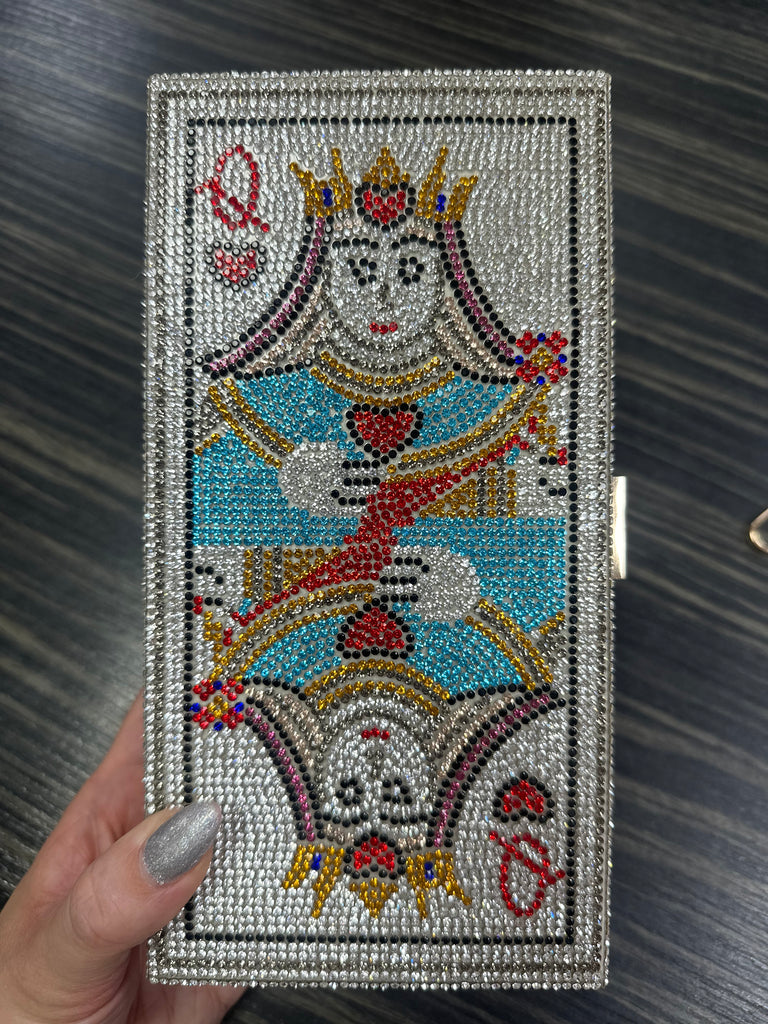 DMB Embellished Queen Of Hearts Box Clutch