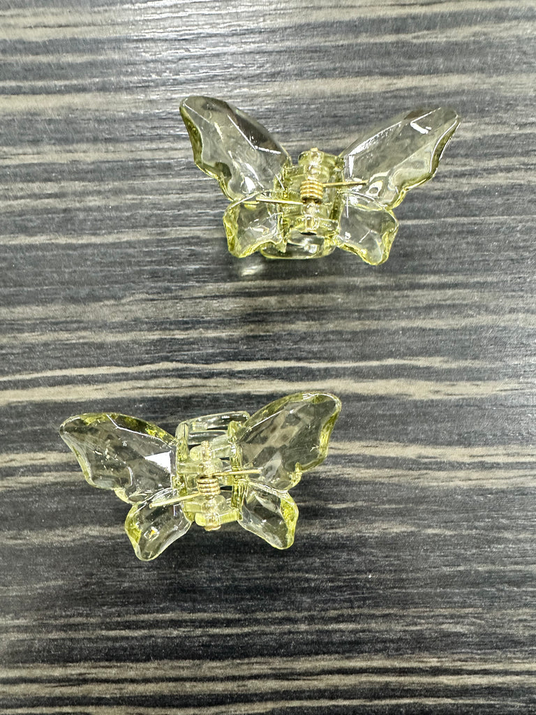 DMB Mini Crystal Butterfly Clips 2 Pack Set