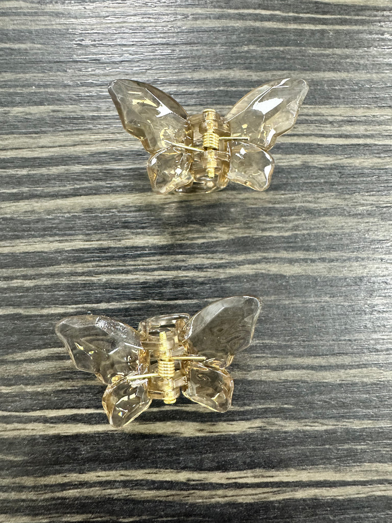 DMB Mini Crystal Butterfly Clips 2 Pack Set