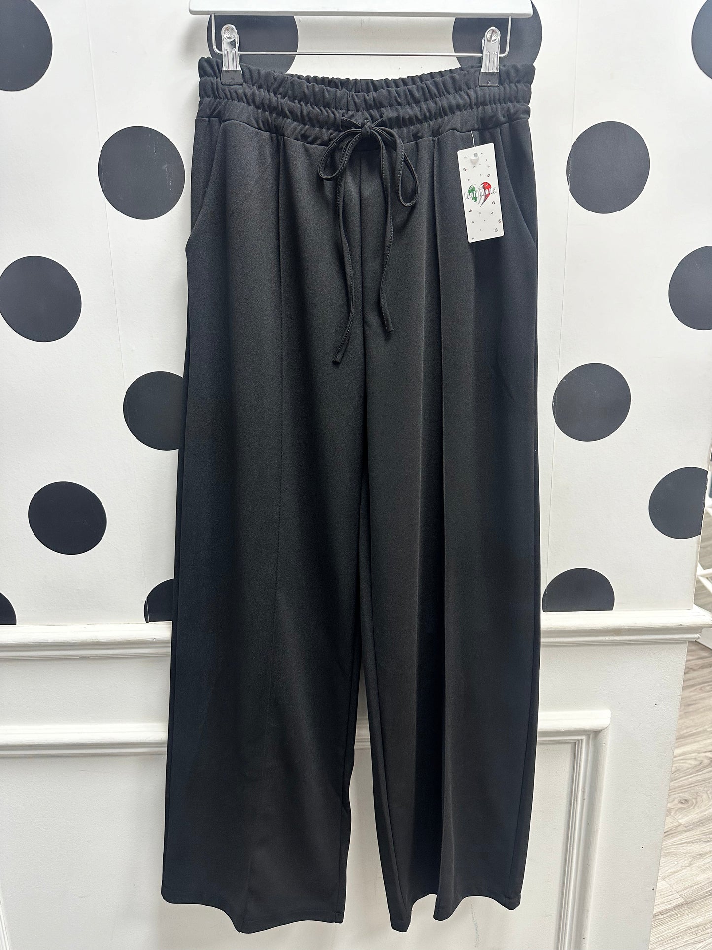 Black Drawstring Waist Trousers