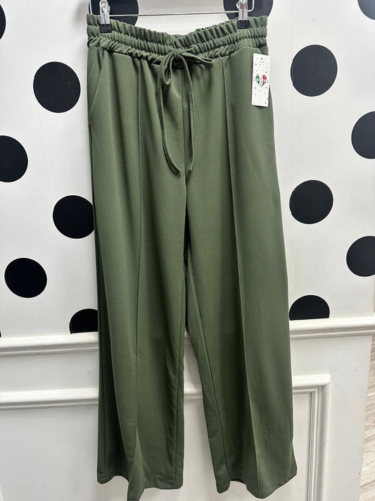 Khaki Drawstring Waist Trousers