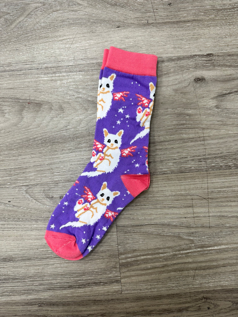 DMB Purple Angel Cat Socks