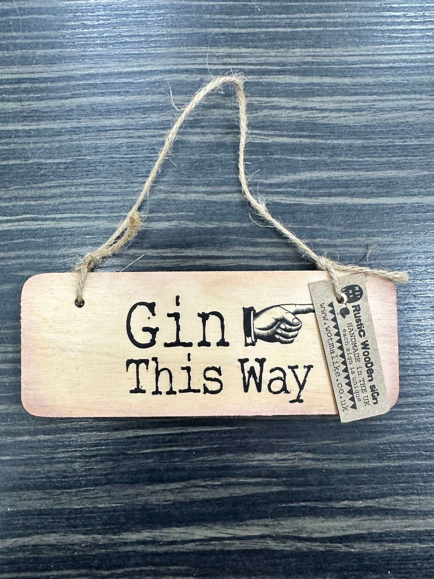 Gin This Way Wooden Sign