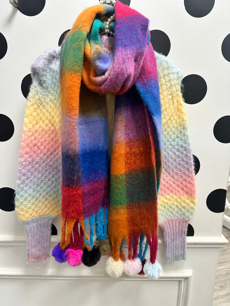 DMB Pom Pom Trim Cosy Scarf