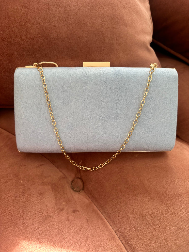 DMB Powder Blue Box Clutch Bag