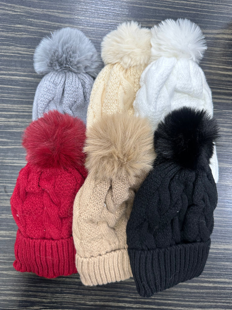 DMB Cosy Lined Pom Pom Hat