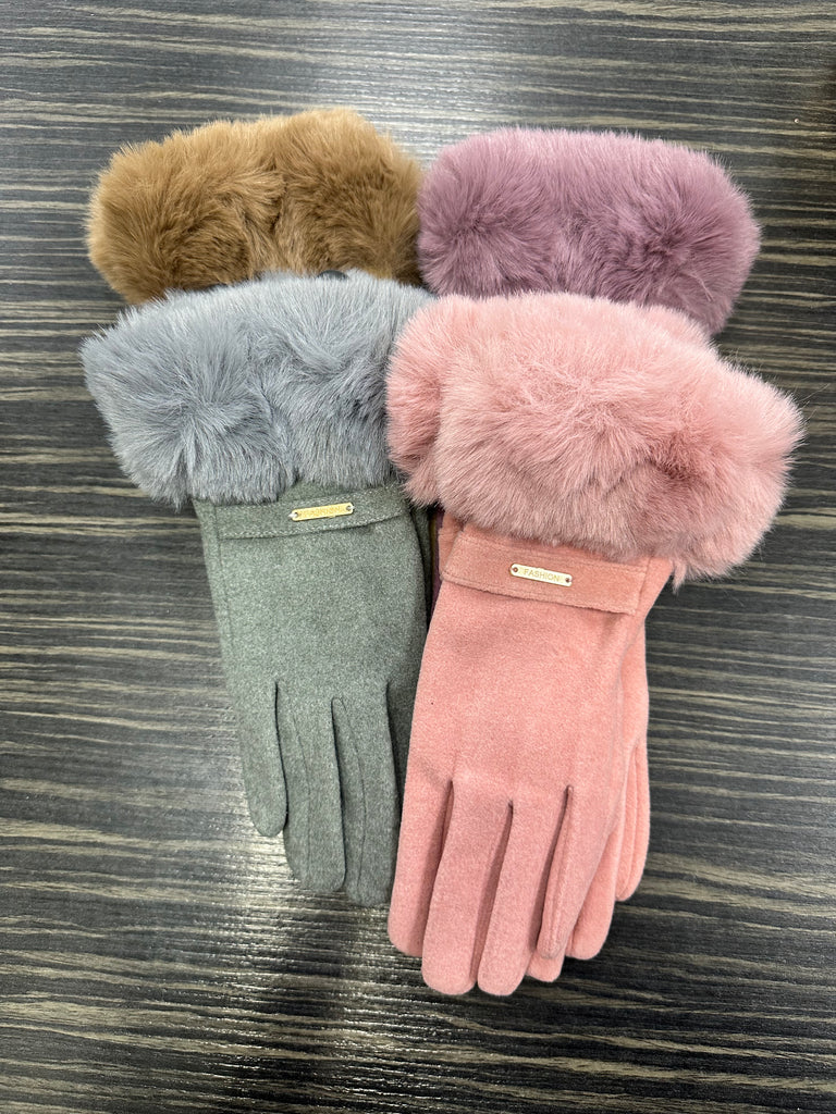 DMB Faux Fur Trim Gloves