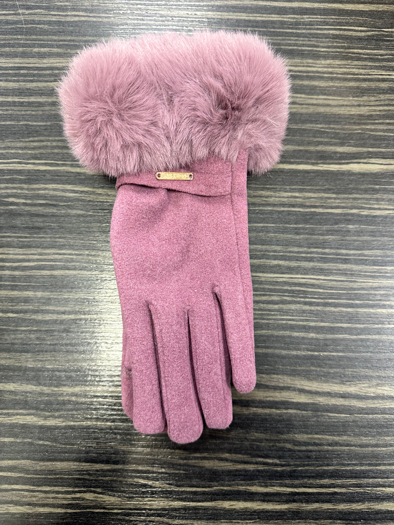 DMB Faux Fur Trim Gloves