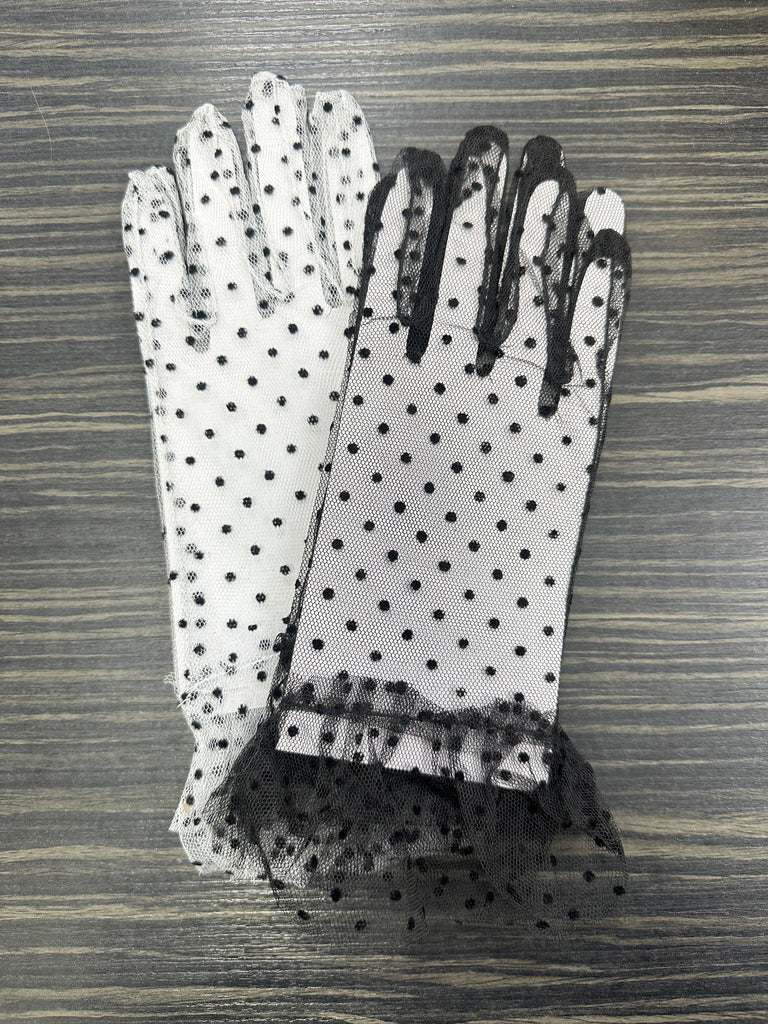 DMB Vintage Style Mesh Polka Dot Gloves