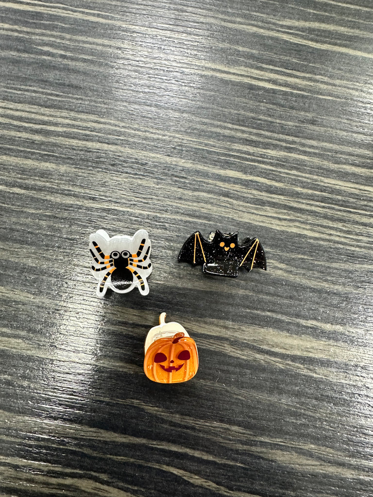 *DMB Halloween* Mini Pumpkin, Bat, Spider 3 Set Haïr Clips