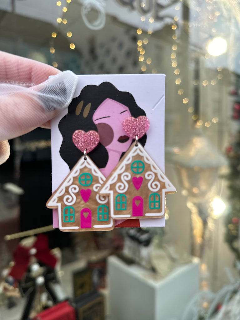 *DMB Christmas* Acrylic Christmas Gingerbread House Earrings