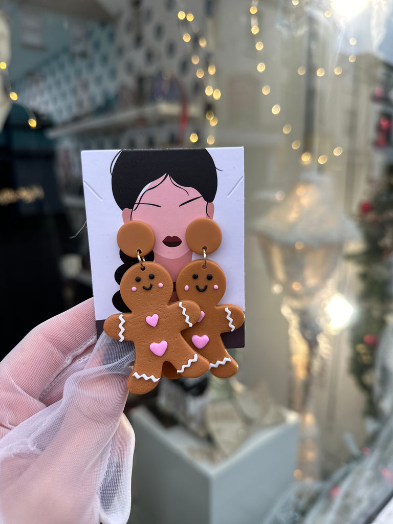 *DMB Christmas* Moulded Gingerbread Man Earrings