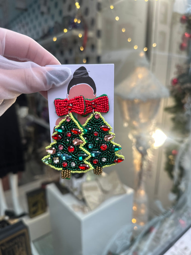 *DMB Christmas* Beaded Christmas Tree Earrings