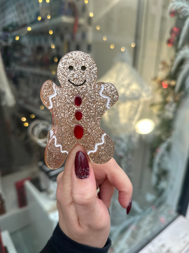 *DMB Christmas* Glitter Gingerbread Man Hair Clip