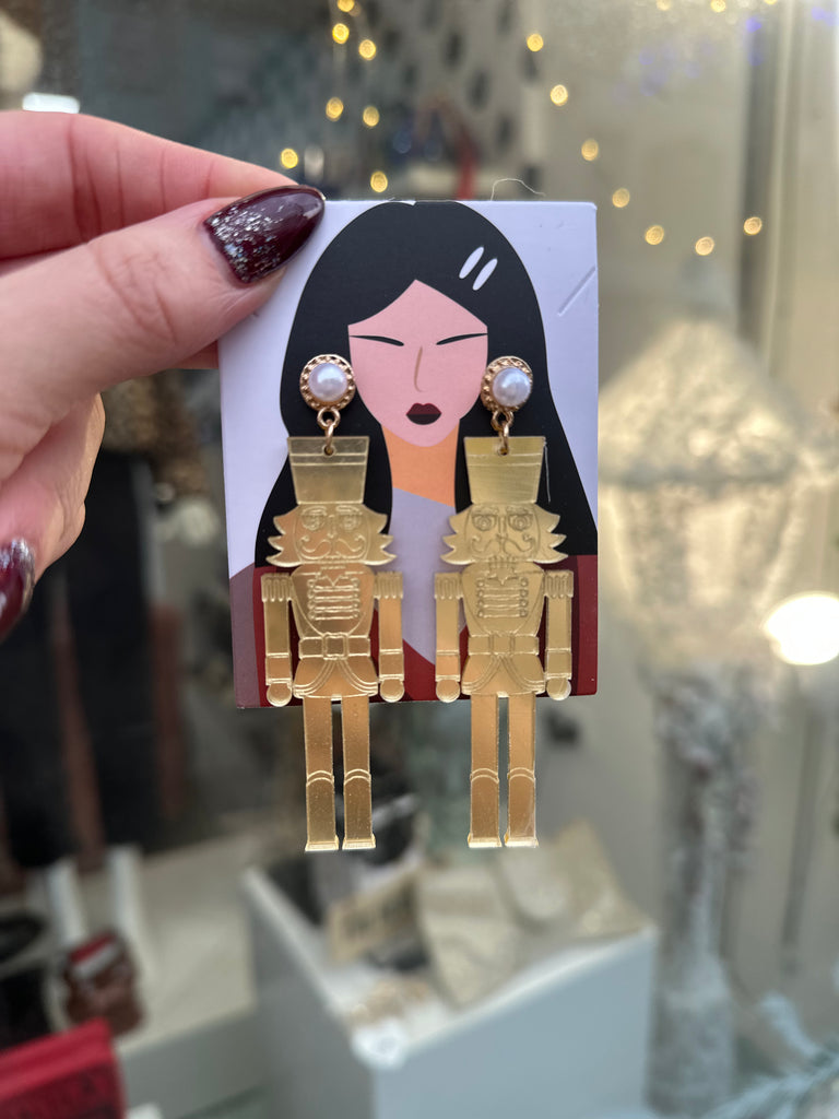 *DMB Christmas* Golden Nutcracker Earrings