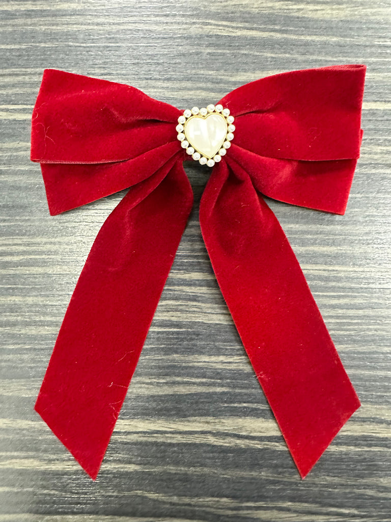 DMB Heart Velvet Hair Bows