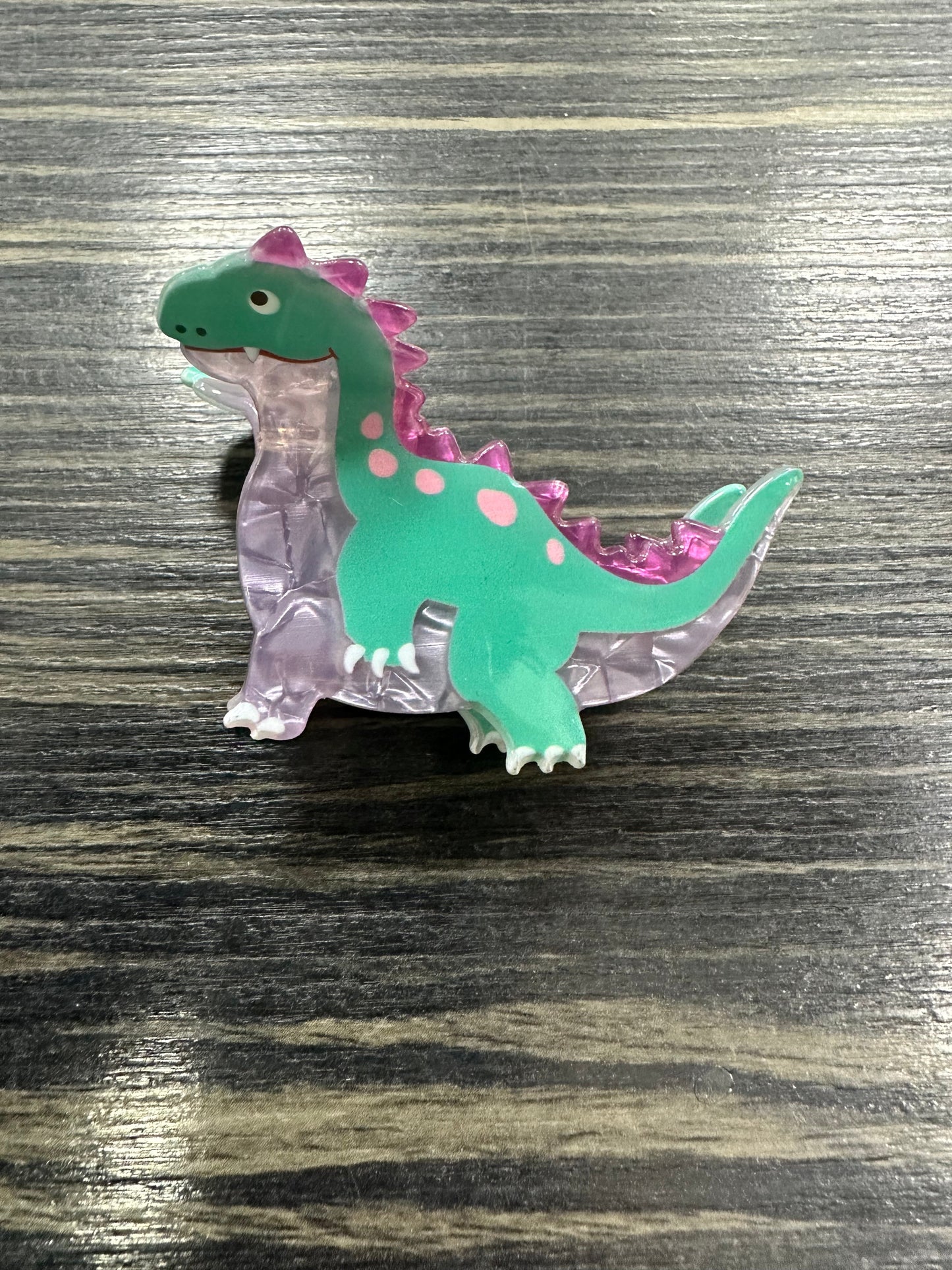 DMB Purple & Green Dinosaur Claw Hair Clip