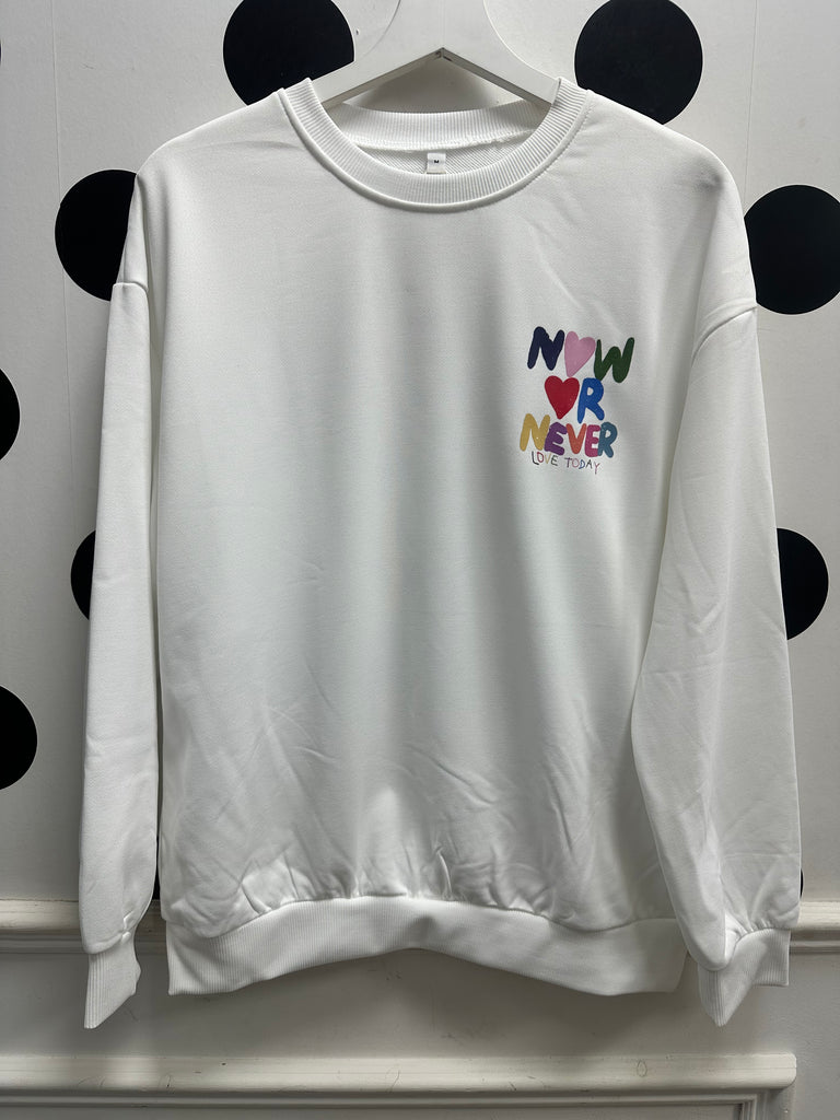 DMB Now Or Never Print Sweatshirt White