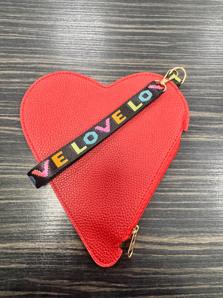 DMB Red Large Heart Love Wristlet Coin Purse