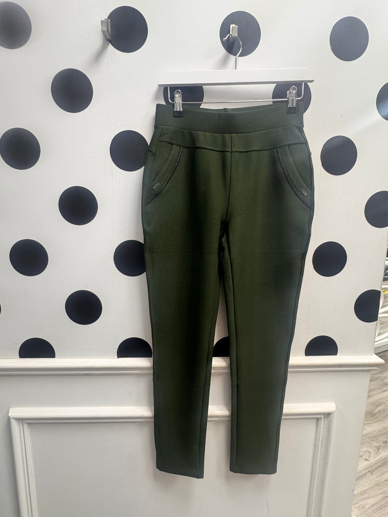 Amber Jeggings Trousers Olive Green