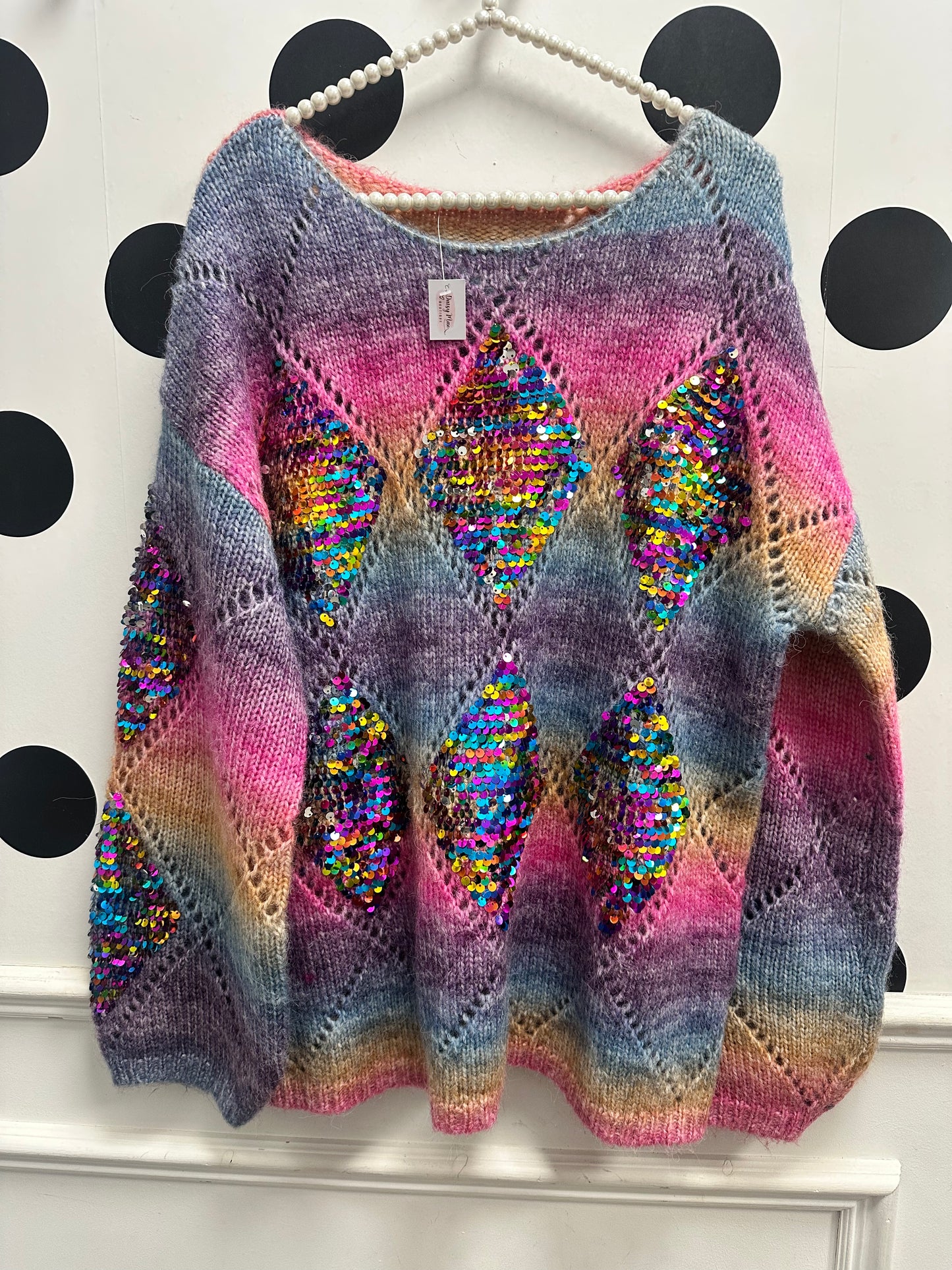 DMB Sequin Embellished Rainbow Jumper