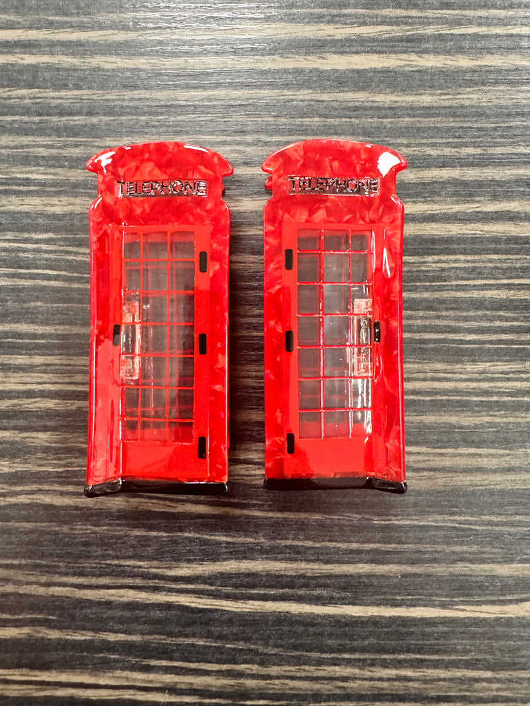 DMB London Red Phone Box Hair Claw Clip