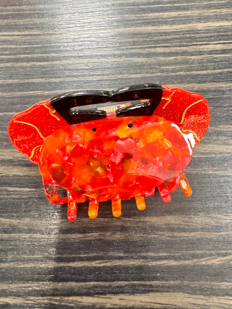 DMB Dark Red Glitter Crab Claw Hair Clip