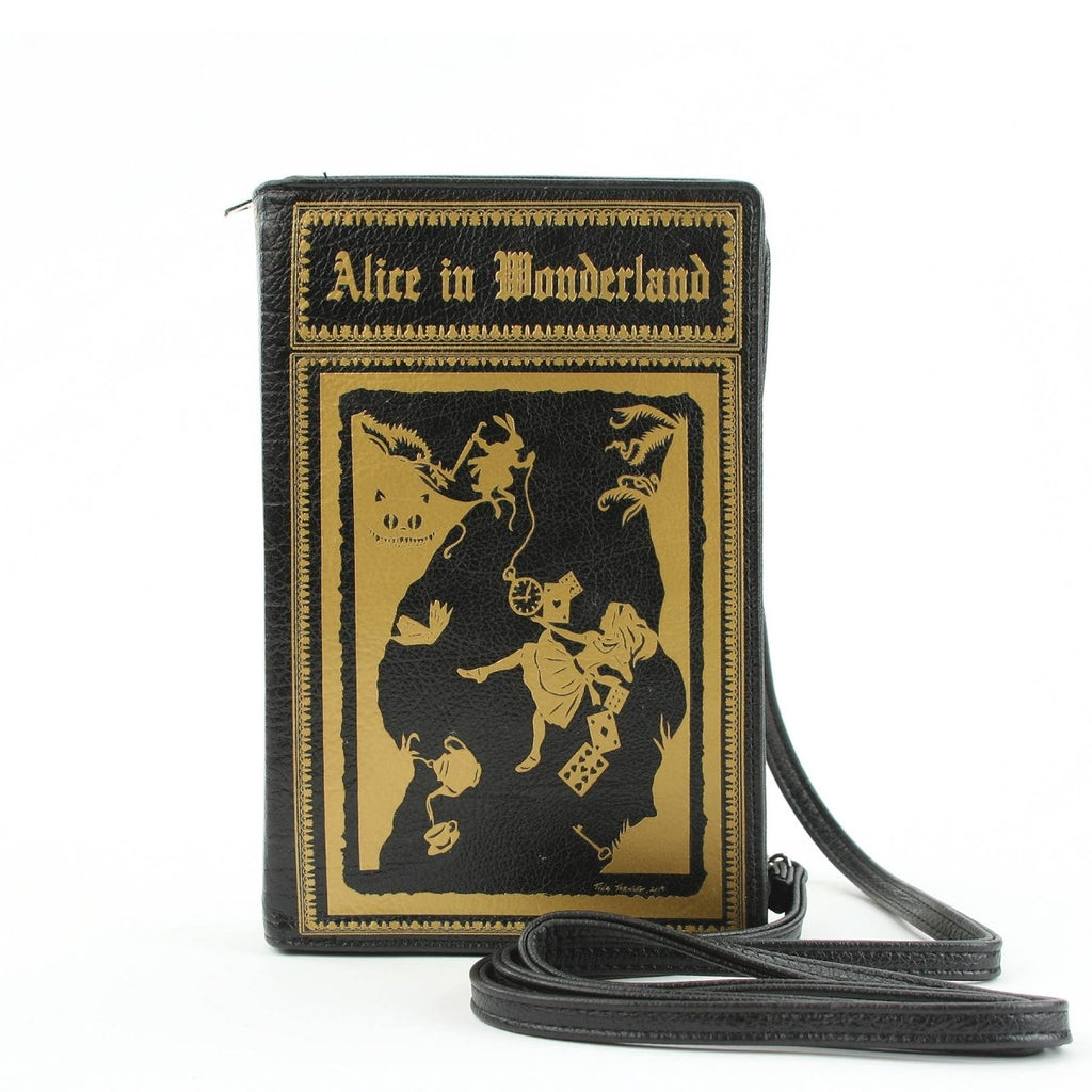 Alice in Wonderland Book Clutch Cross Body Bag Vinyl PRE ORDER - Daisy Mae Boutique