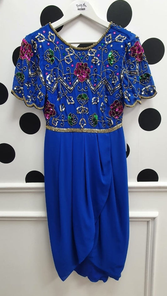 Amber Cobalt Blue Embellished Straight Occasion Dress - Daisy Mae Boutique