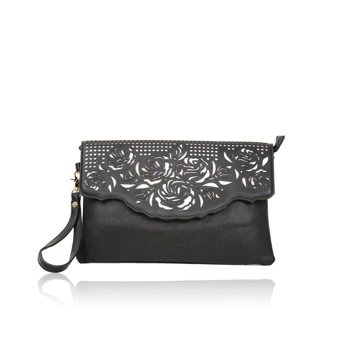 Black laser Clutch - Daisy Mae Boutique