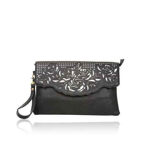 Black laser Clutch - Daisy Mae Boutique