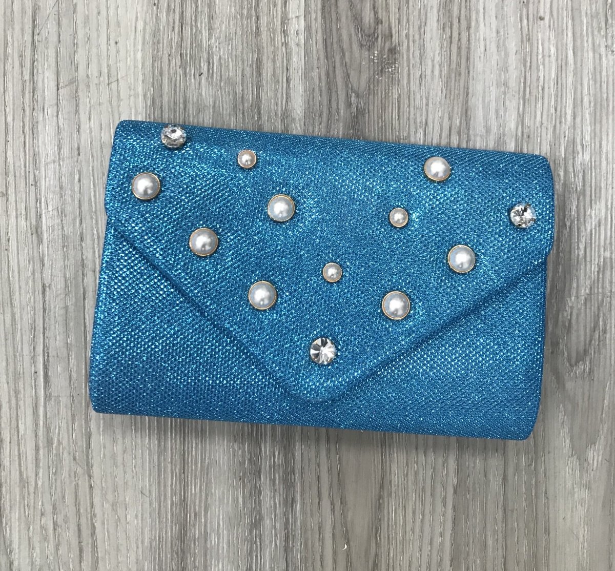 Blue Diamonte Sparkly Bag - Daisy Mae Boutique