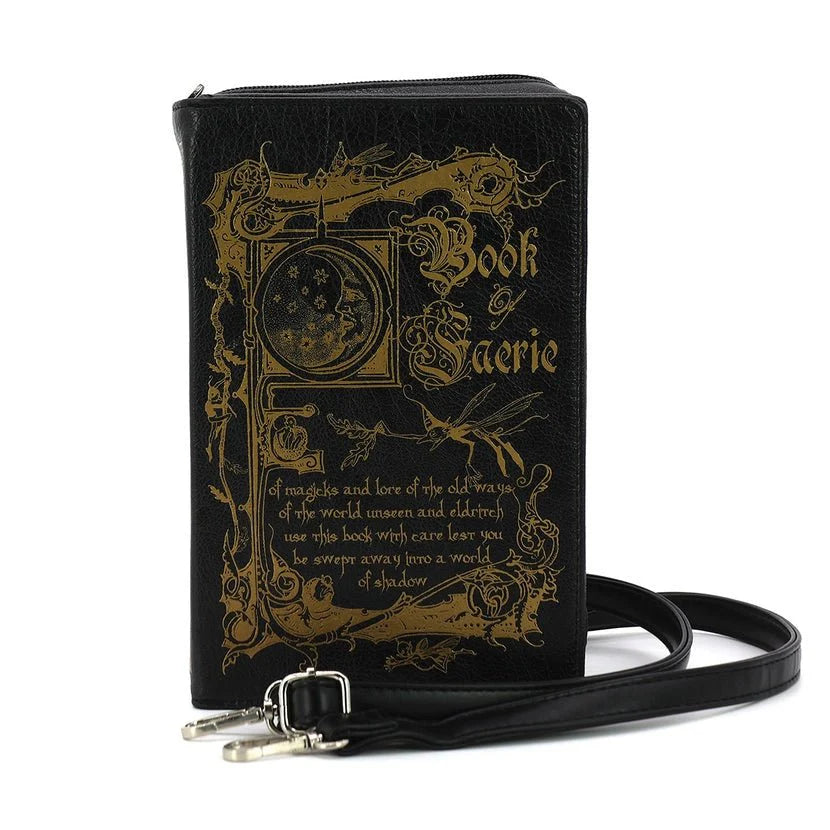 Book of Fairies Clutch Bag Black - Daisy Mae Boutique