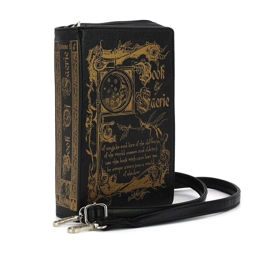 Book of Fairies Clutch Bag Black - Daisy Mae Boutique