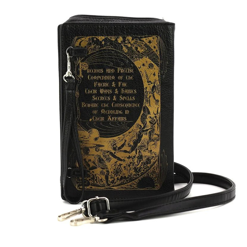 Book of Fairies Clutch Bag Black - Daisy Mae Boutique