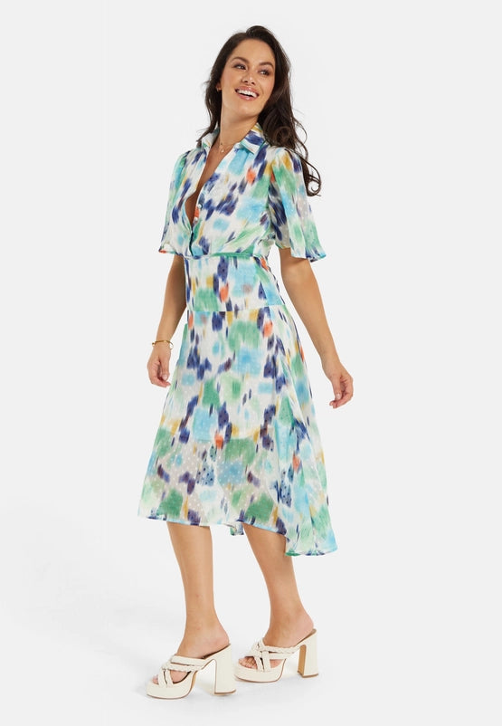 Liquorish Multicolour Chiffon Midi Dress