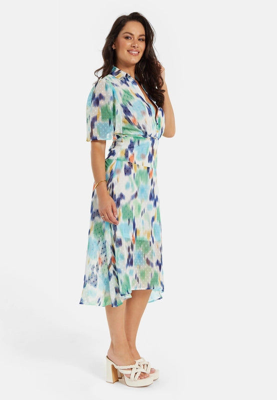 Liquorish Multicolour Chiffon Midi Dress