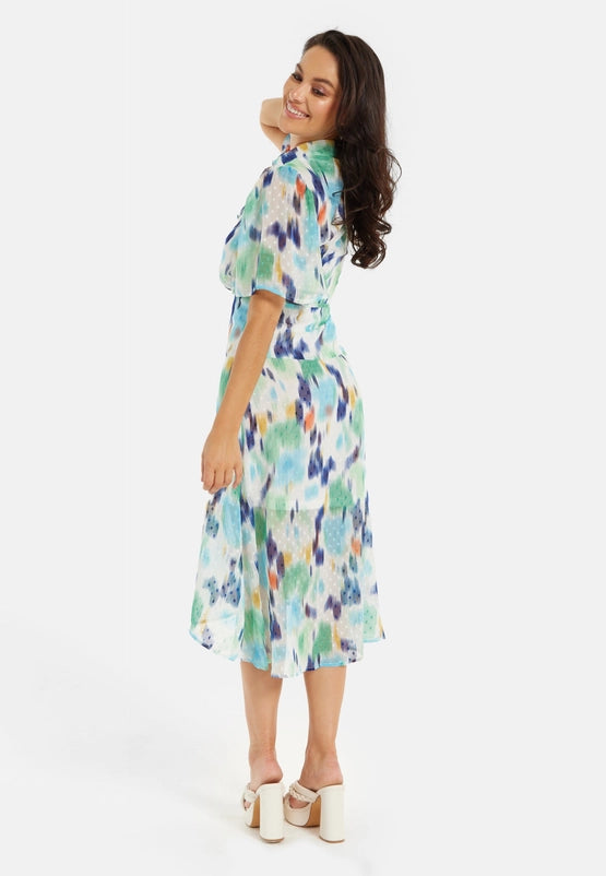 Liquorish Multicolour Chiffon Midi Dress