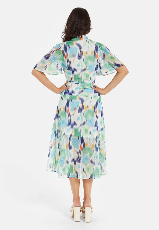 Liquorish Multicolour Chiffon Midi Dress