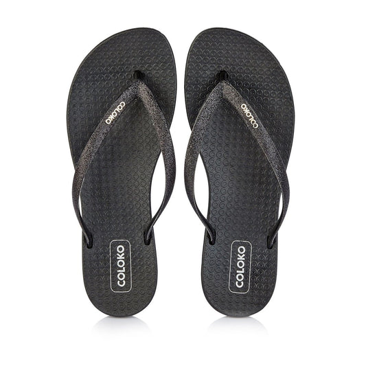 Coloko Orchid Flip Flop Black - Daisy Mae Boutique