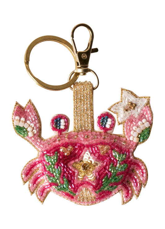 Powder Seafaring Crab Beaded Keyring