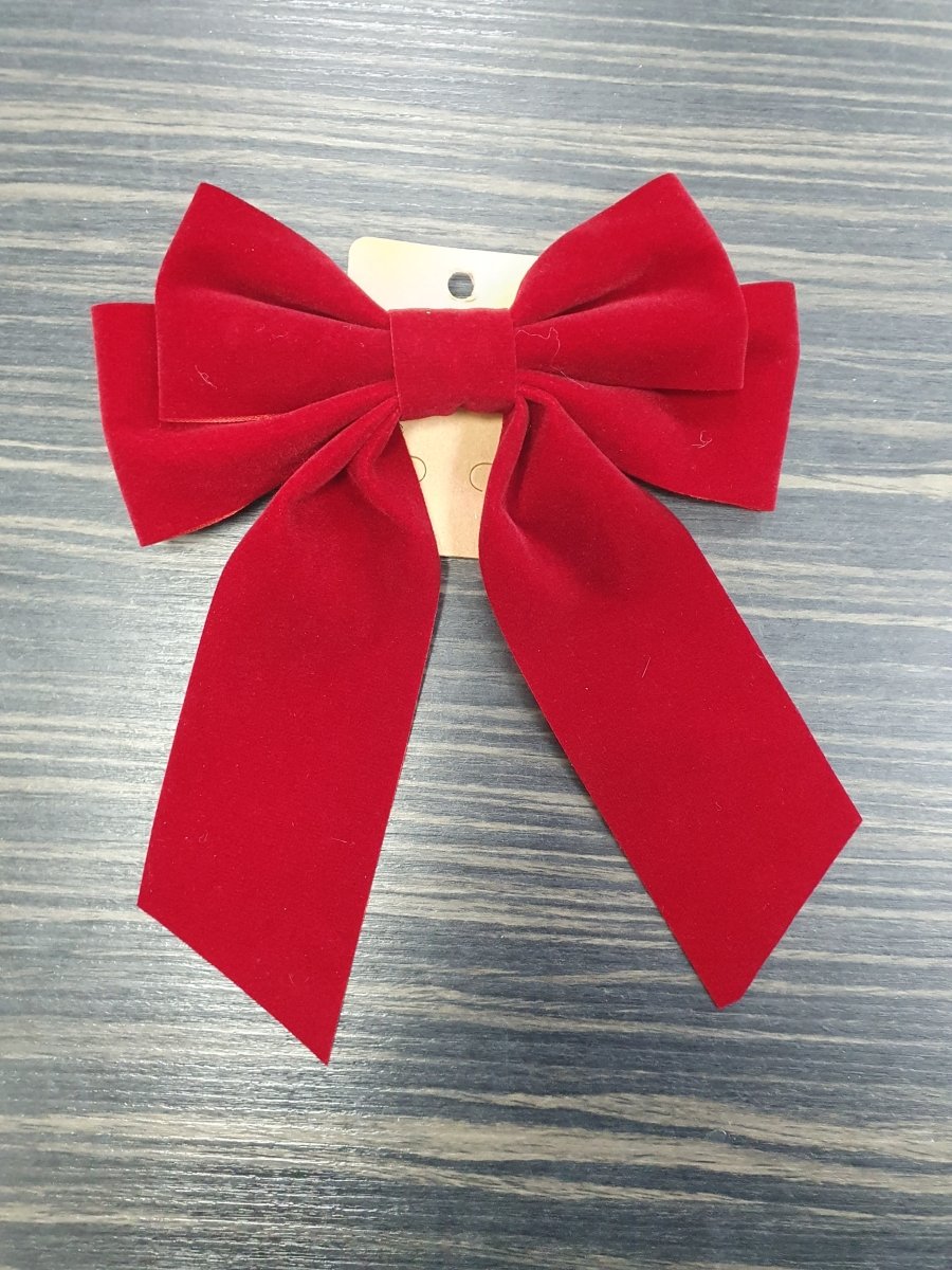 DMB Red Velvet Hair Bow - Daisy Mae Boutique