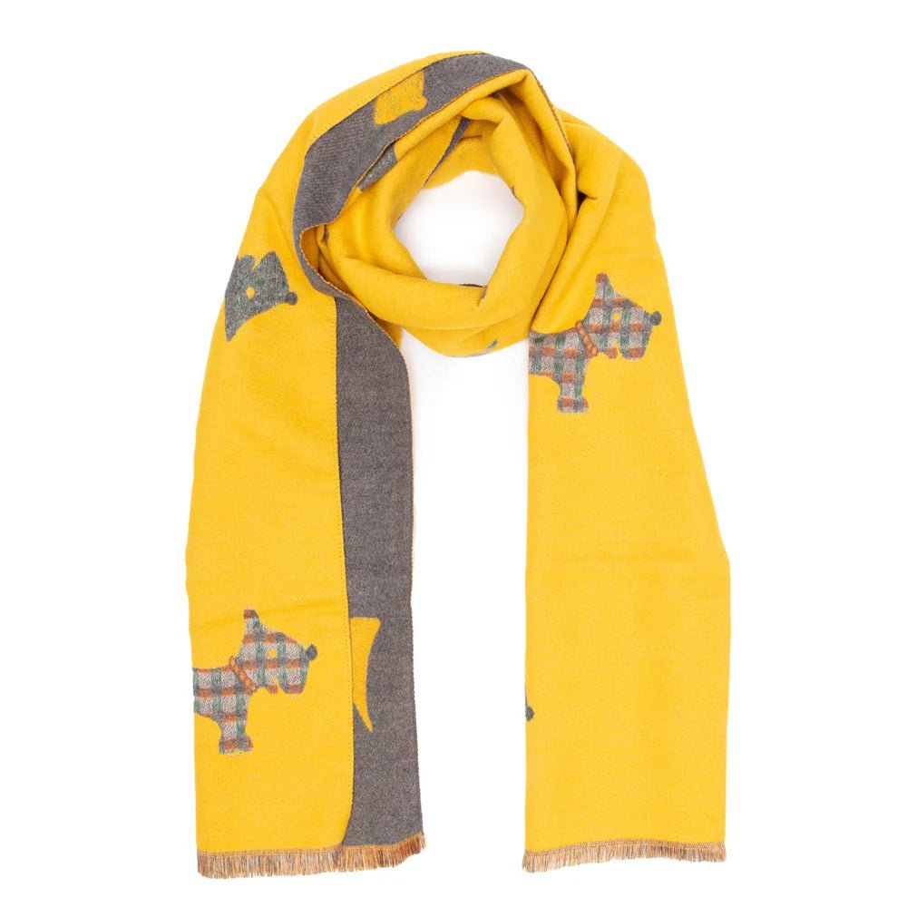 Elie Beaumont Winter Scarf - Mustard Dogs - Daisy Mae Boutique