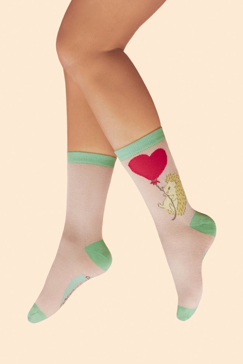 Floating Hedgehog Lover Socks - Petal - Daisy Mae Boutique