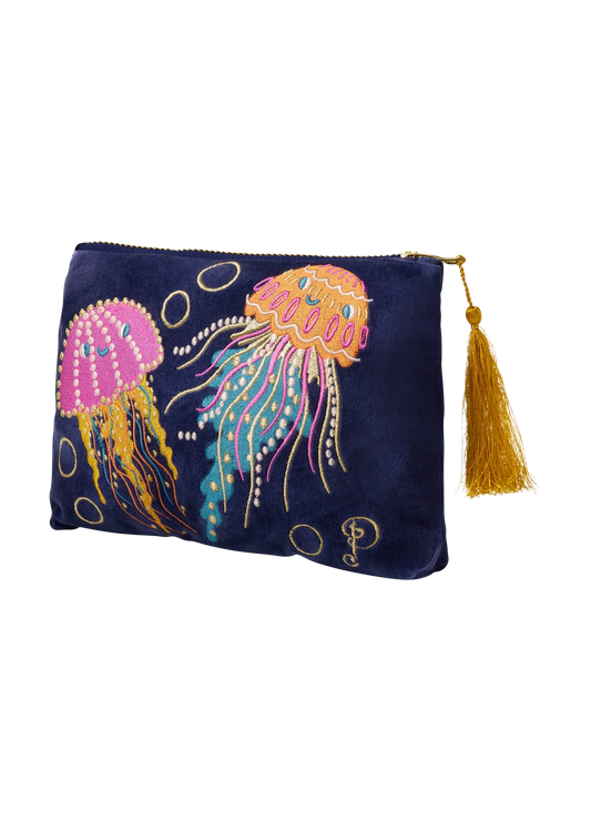 Powder Jolly Jellies Navy Zip Pouch